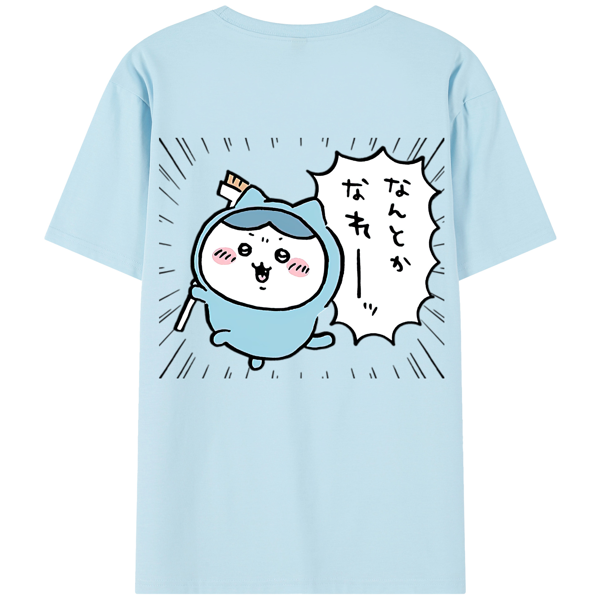 （画像用） ちいかわ ハチワレ Chii-kawa hachiware 綿100％半袖Tシャツ（背面プリント）